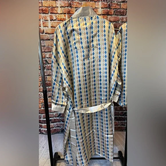 Vintage Midcentury Haband satin pajama set shirt shorts & matching robe 4 piece - Picture 9 of 13
